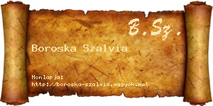 Boroska Szalvia névjegykártya